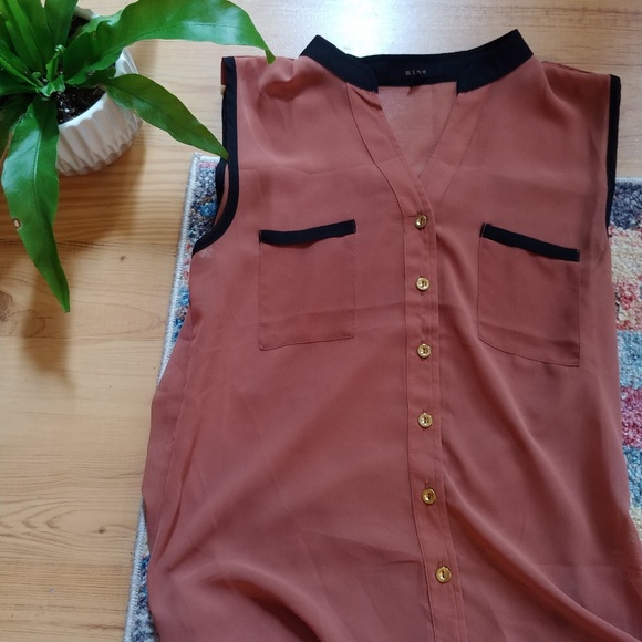 Tops - Small sheer pink/rust top
